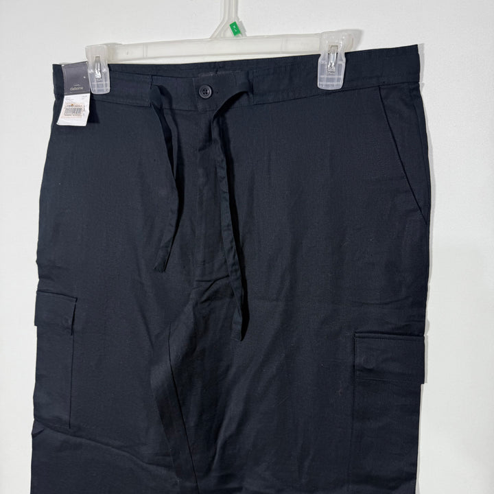 CLAIBORNE LOOSE FIT CARGO LINEN COTTON TROUSER BLACK COLOUR
