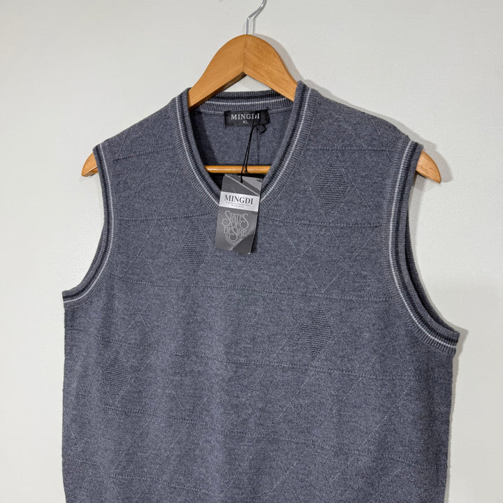 MINGDI V NECK SLEEVES LESS SWEATER BRAND NEW