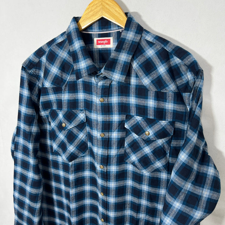 WRANGLER DOUBLE POCKETS FLANNEL COTTON SHIRT