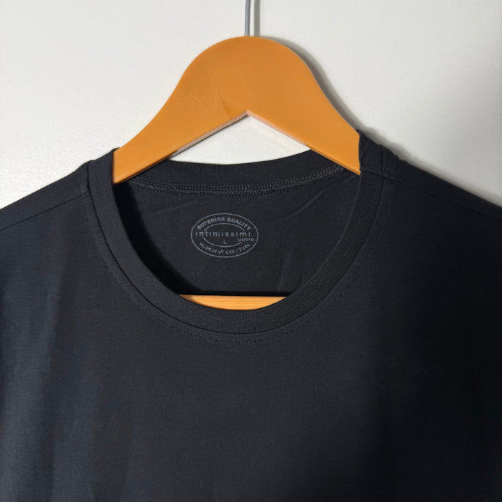 INTIMISSIMI UOMO COTTON TSHIRT WITH STRETCH BLACK COLOUR