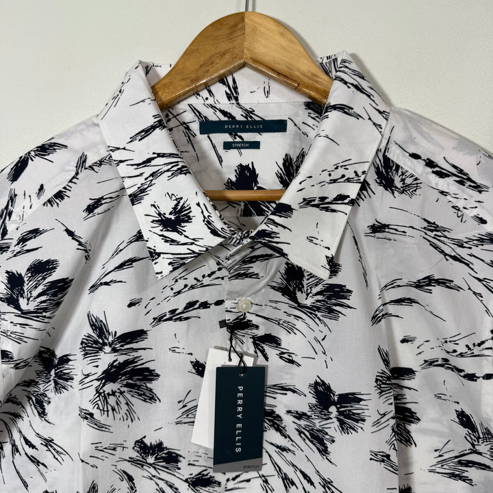 PERRY ELLIS HALF SLEEVES COTTON SHIRT BRAND NEW WITH STRETCH (71)