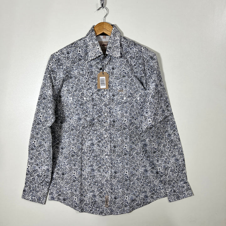 RAFTER C DOUBLE POCKETS PRINTED CASUAL COTTON SHIRT WITH STRETCH