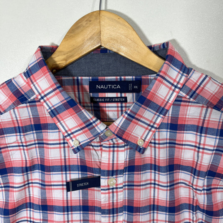 NAUTICA CLASSIC FIT BUTTON DOWN CASUAL COTTON SHIRT BRAND NEW WITH STRETCH