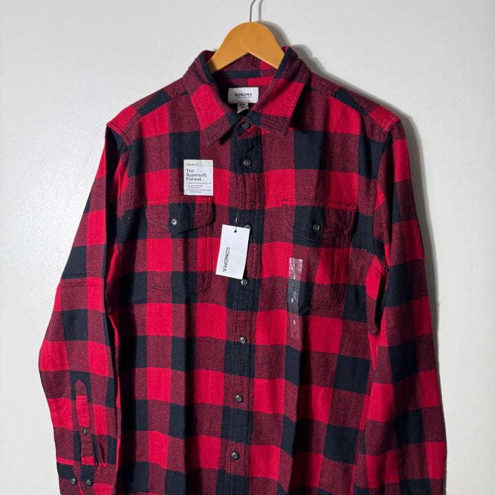 SONOMA FLANNCOTTON CHECKERED SHIRT BRAND NEW