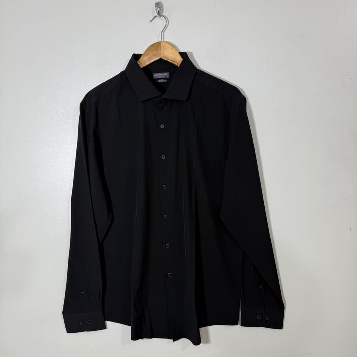 VAN HEUSEN SLIM FIT 4 WAY STRETCH TRAVERLER PERFORMANCE SHIRT BLACK COLOUR (74)