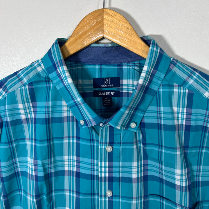 GEORGE CLASSIC FIT BUTTON DOWN CASUAL COTTON SHIRT