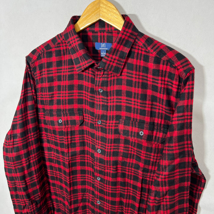 GEORGE BUTTON DOWN DOUBLE POCKET FLANNEL SHIRT