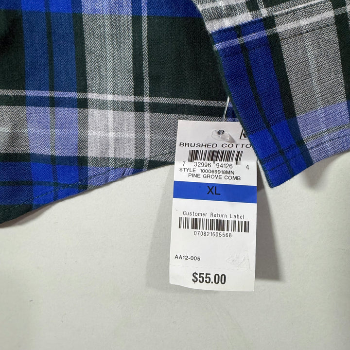 CLUB ROOM BUTTON DOWN CHECKERED CASUAL  COTTON SHIRT BRAND NEW
