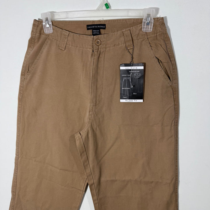 SAKS FIFTH AVENUE RELAXED FIT COTTON CHINO PANT BRAND NEW WITHOUT STRETCH
