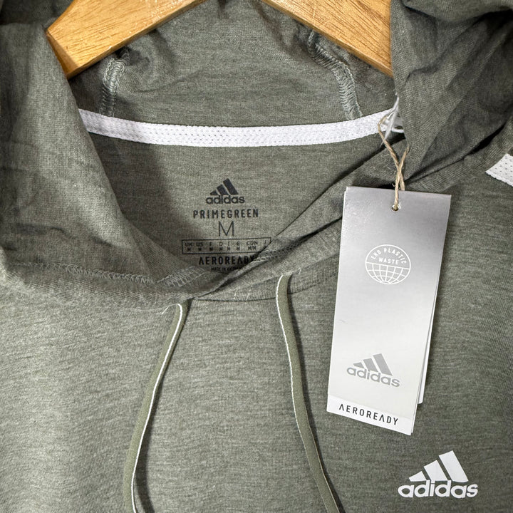 ADIDAS AEROREADY LONG SLEEVES COTTON TSHIRT WITH HOOD BRAND NEW