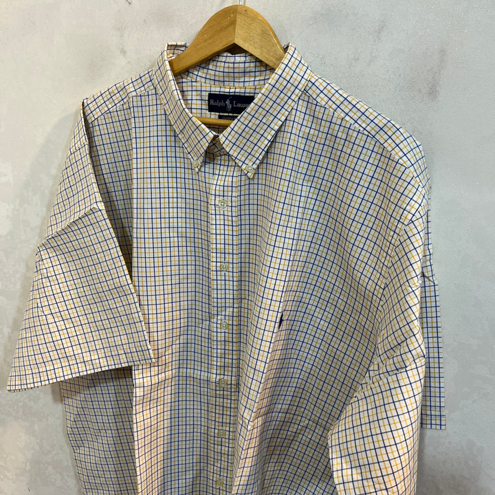 RALPH LAUREN POLO CLASSIC FIT BUTTON DOWN HALF SLEEVES COTTON SHIRT