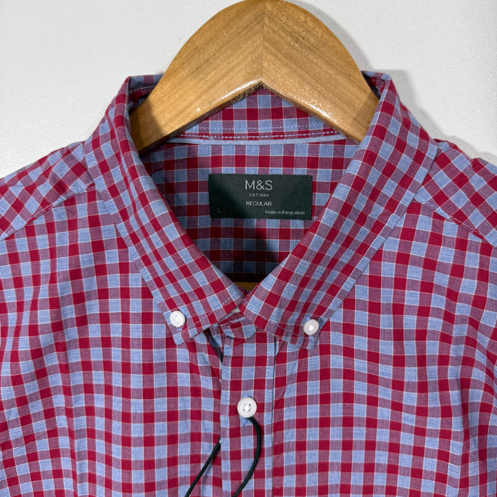 MARKS & SPENCER BUTTON DOWN HALF SLEEVES COTTON SHIRT BRAND NEW