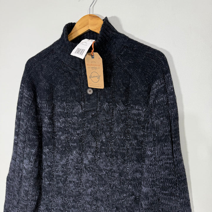 WEATHERPROOF VINTAGE THREE BUTTON ACRYLIC SWEATER BRAND NEW