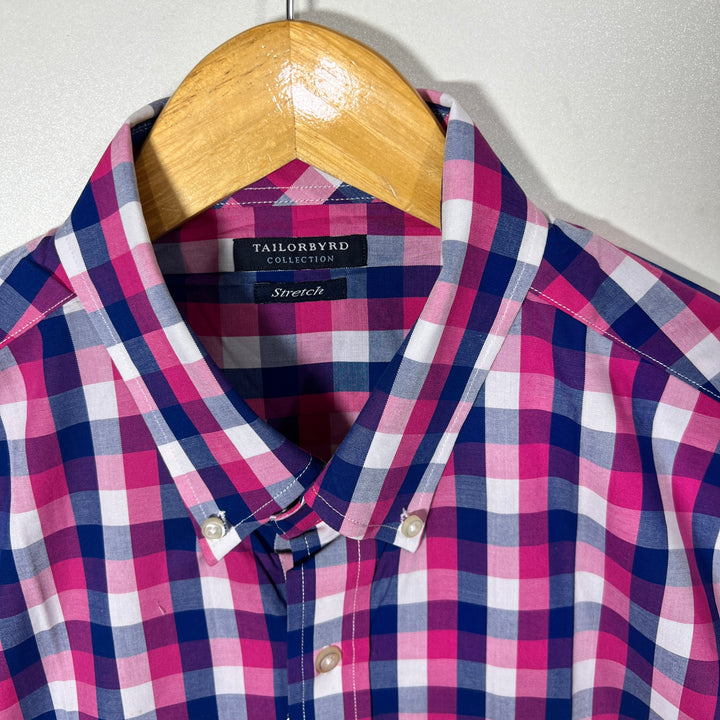 TAILOR BYRD COLLECTION BUTTON DOWN HALF SLEEVES SHIRT BRAND NEW WITH STRETCH