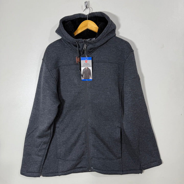 RUGGED ELEMENTS MOUNTAIN FLEECE HOODIE BRAND NEW GREY COLOUR INNER SHERPA LINNED