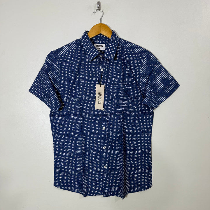 MADDOX HALF SLEEVES COTTON SHIRT BRAND NEW BLUE COLOUR
