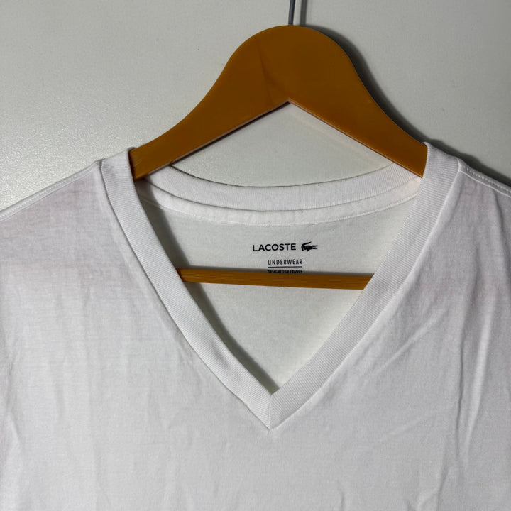 LACOSTE V NECK COTTON TSHIRT