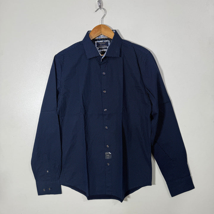 CACTUS MAN SLIM FIT PRINTED COTTON SHIRT BLUE COLOUR