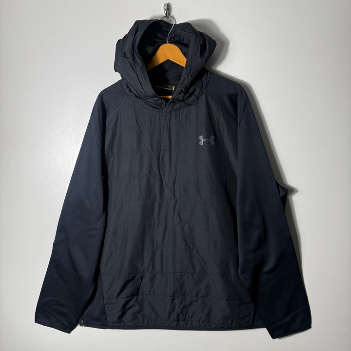 UNDER ARMOUR FRONT PUFFER BACK SPORT HOODIE INNER FLEECE BLACK COLOUR
