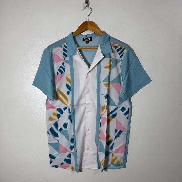BOOHOOMAN SAFARI COLLAR HALF SLEEVES HAWAI SHIRT