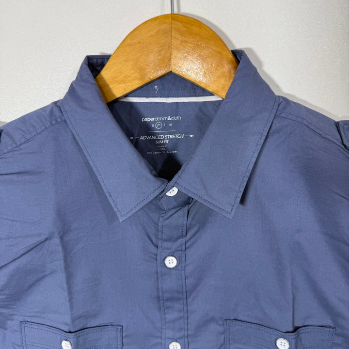 PAPER DENIM & CLOTH SLIM FIT HALF SLEEVES COTTON SHIRT BRAND NEW WITH STRETCH