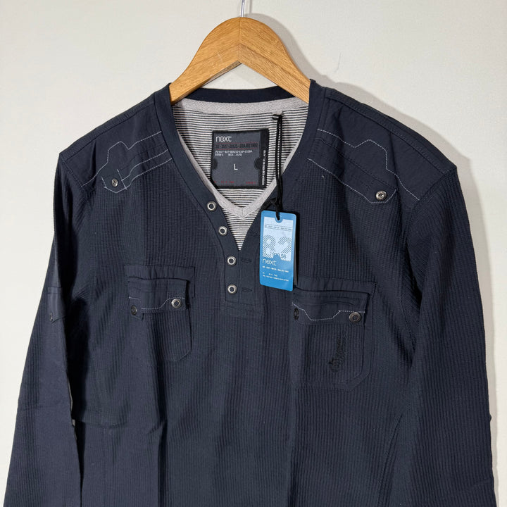 NEXT V NECK KNITWEAR LONG SLEEVES COTTON TSHIRT BRAND NEW