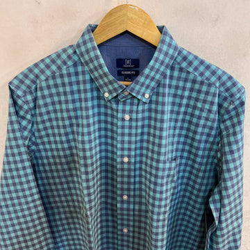 GEORGE CLASSIC FIT BUTTON DOWN CHECKERED COTTON SHIRT BRAND NEW - JS BROTHERS 