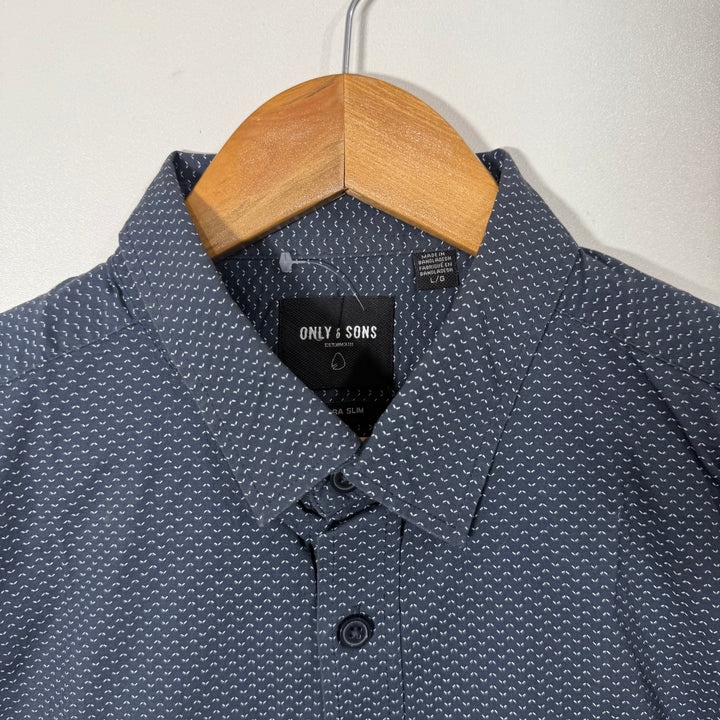 ONLY & SONS CASUAL COTTON SHIRT GREY COLOUR