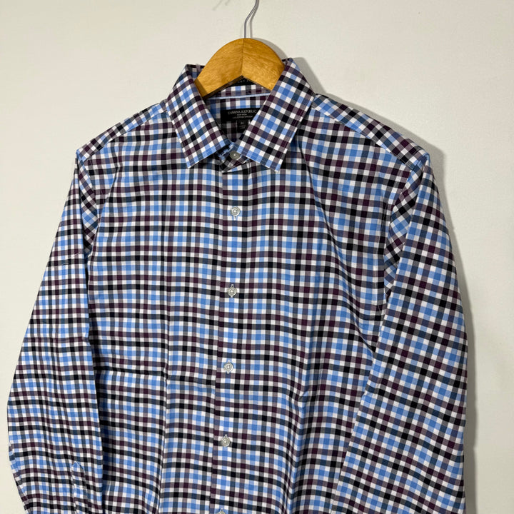 BANANA REPUBLIC GRANT FIT CHECKERED SHIRT WITH STRETCH