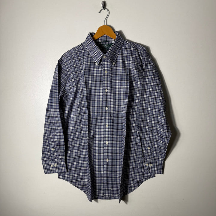 RALPH LAUREN POLO CLASSIC FIT BUTTON DOWN COTTON CHECKERED SHIRT