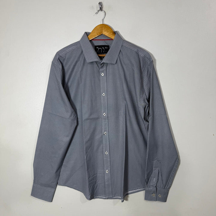 JAY Y KO STUDIO PRINTED PERFORMANCE SHIRT WITH STRETCH