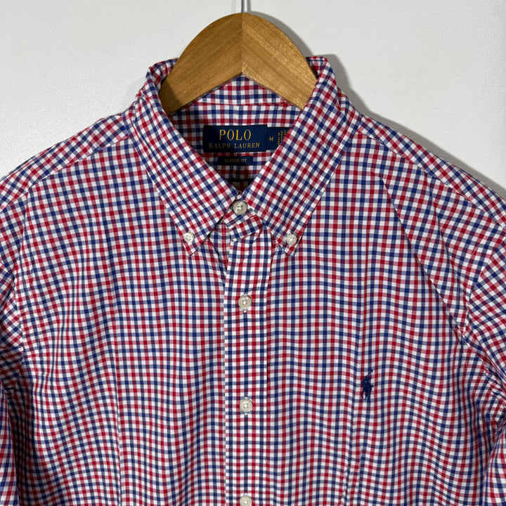 RALPH LAUREN POLO CLASSIC FOT BUTTON DOWN COTTON CHECKERED SHIRT