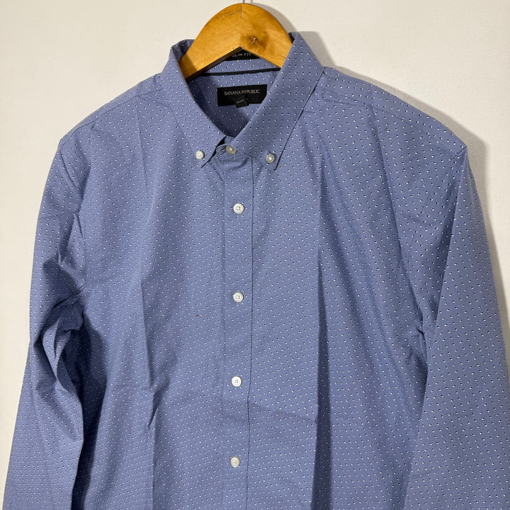 BANANA REPUBLIC SLIM FIT NON IRON BUTTON DOWN CASUAL COTTON SHIRT