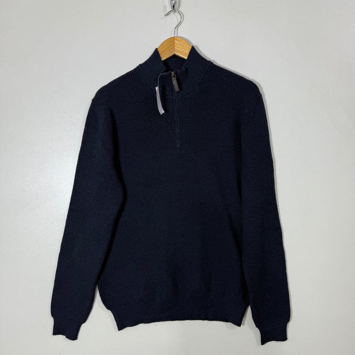 DANIEL BISHOP HALF ZIP KNITED COTTON SWEATER BRAND NEW