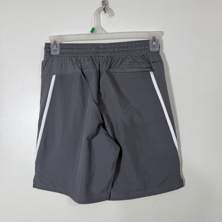 ADIDAS AEROREADY ULTRA LIGHT WEIGHT HYBRID SPORT SHORT WITH SIDE ZIP POCKETS GREY COLOUR