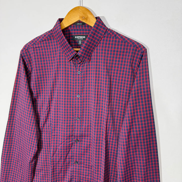 EXPRESS EXTRA SLIM FIT BUTTON DOWN PERFORMANCE SHIRT WITH STRETCH
