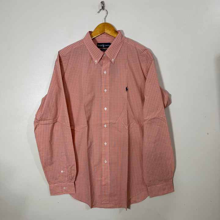 RALPH LAUREN POLO CLASSIC FIT BUTTON DOWN COTTON CHECKERED SHIRT