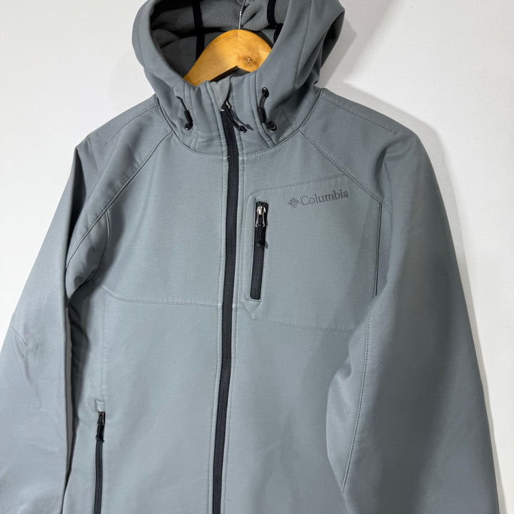 COLUMBIA SOFT SHELL WINDBREAKER JACKET INNER FLEECE WITH HOOD