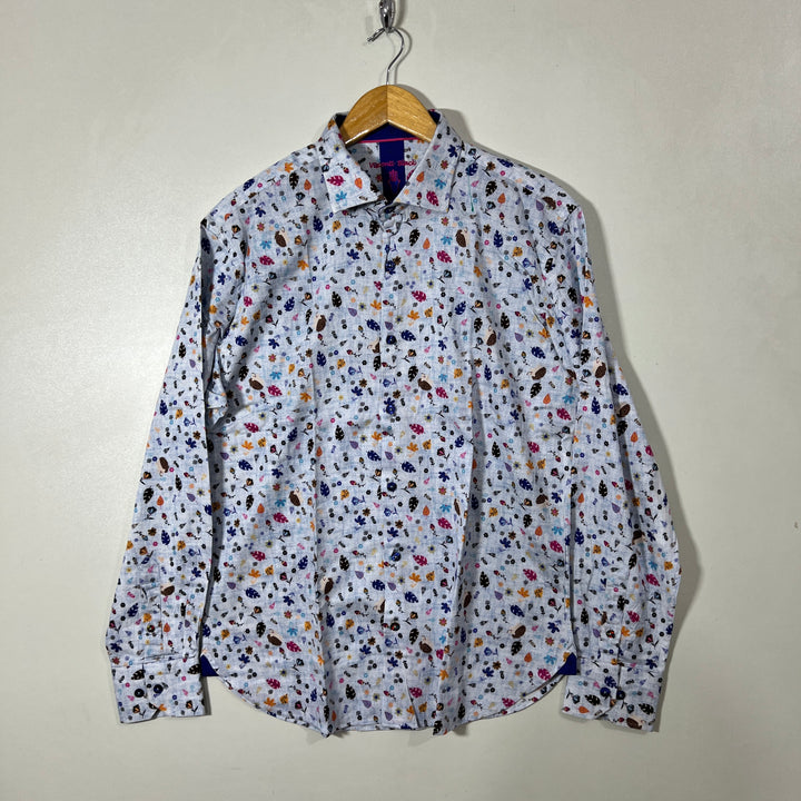 VISCONTI BLACK CASUAL COTTON SHIRT