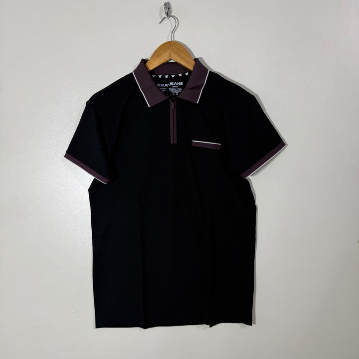 XRAY JEANS COTTON POLO TSHIRT BLACK COLOUR
