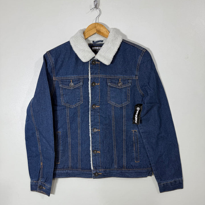 AMNESIA DENIM JACKET BRAND NEW INNER SHERPA