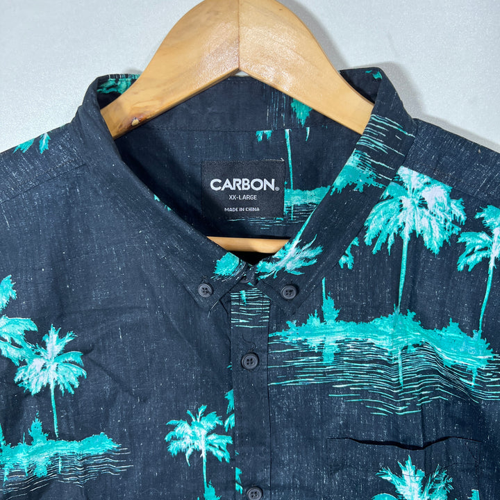 CARBON BUTTON DOWN HALF SLEEVES COTTON SHIRT