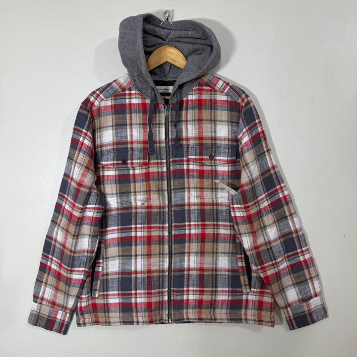 LUCKY BRAND DOUBLE POCKETS CHECKERED JACKET BRAND NEW WITH HOOD