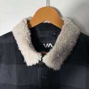RVCA CHECKERED COTTON JACKET INNER POLYESTER SHERPA LINNED COLLAR BRAND NEW