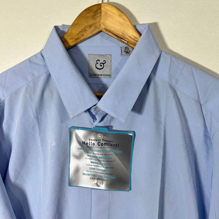 KILBURNE FINCH SLIM FIT COLLING MOISTURE WICKING FABRIC MACCHINE WASHABLE WRINKLE FREE STRETCH FABRIC FORMAL SHIRT BRAND NEW