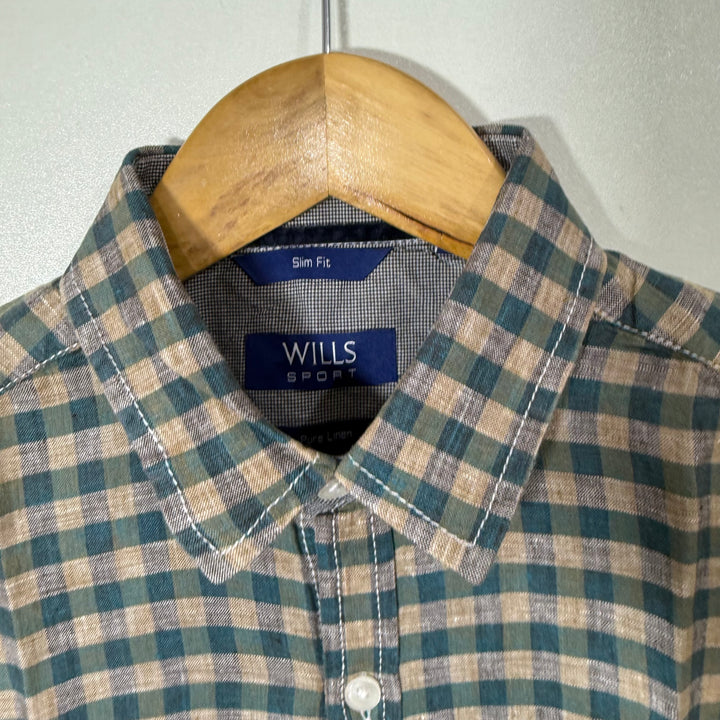 WILLS SPORT SLIM FIT LINEN SHIRT (33)