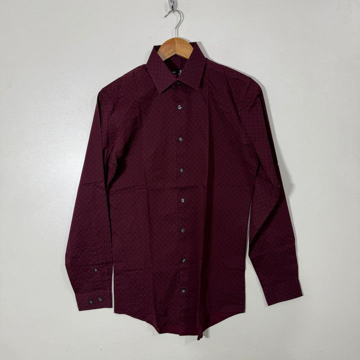 J FERRAR PRINTED CASUAL COTTON SHIRT WITH STRETCH