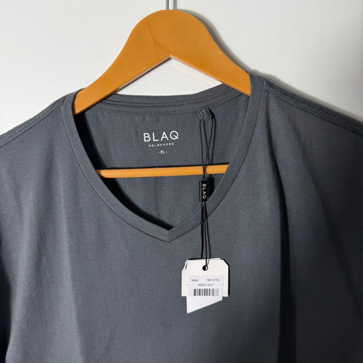 BLAQ V NECK COTTON TSHIRT BRAND NEW GREY COLOUR