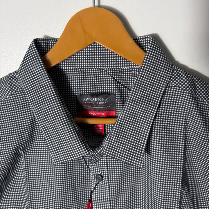 KENNETH COLE SLIM FIT HALF SLEEVES COTTON CHECKERED SHIRT BRAND NEW