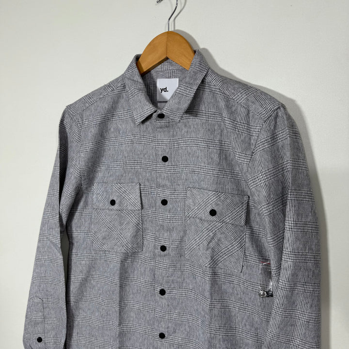 YD DOUBLE POCKETS CHECKERED FLANNEL COTTON SHIRT